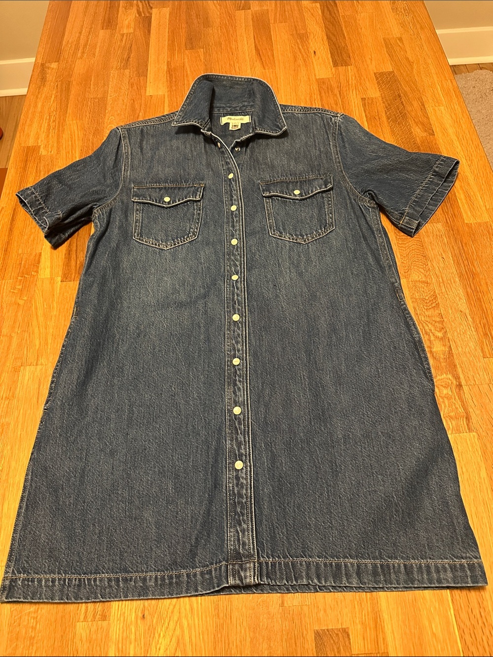 NWOT Madewell button up jean dress, size M
